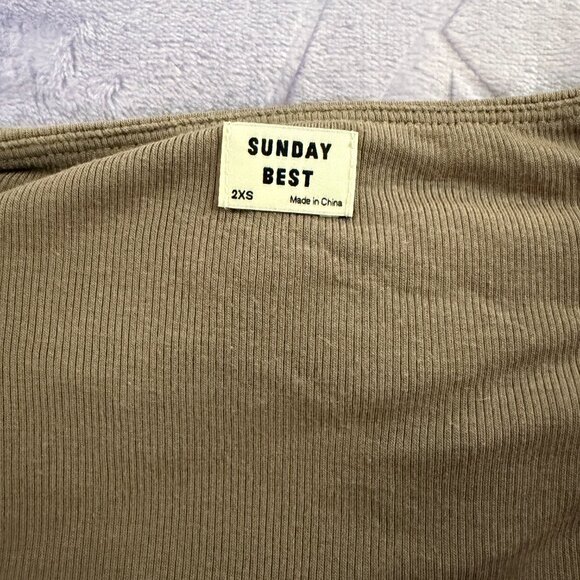 Aritzia Sunday Best Lula Longsleeve Top in STONE - Picture 4 of 10